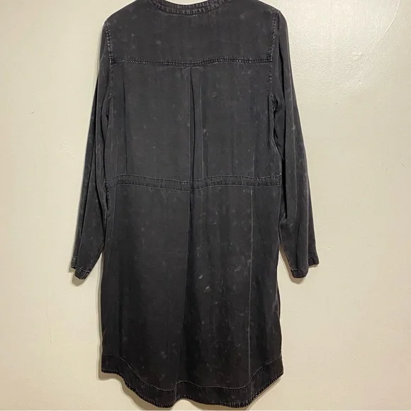 For The Republic Black Lyocell  Long Sleeved Shirt Dress size Large - Picture 10 of 15